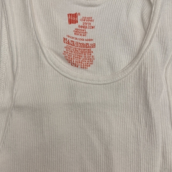 2-Pack Hanes Ribbed White Tank Tops Size S - Picture 2 of 3